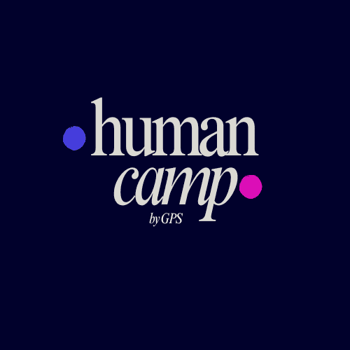 humancamplogo fondo azul oscuro